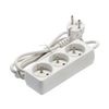 EXTENSION CORD POWER STRIP 3 SOCKETS 1.5M WHITE