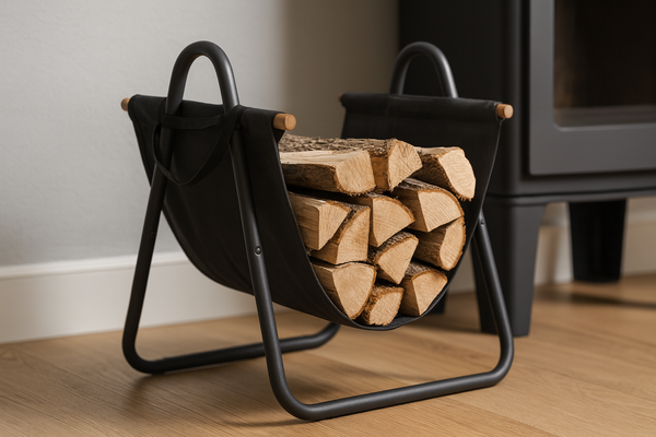LOG HOLDER BLACK CANVAS CARRIER L16"