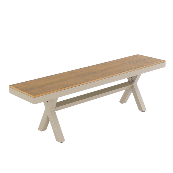 ŁAWKA OGRODOWA ALUMINIOWA BEŻOWA 150 x 36 x 47 CM *0371