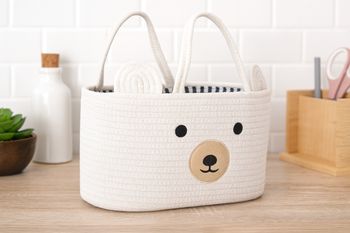 ORGANIZATOR ANIMAL CU MÂNERE 35 x 25 x 21 CM ALB DIM. L *5073