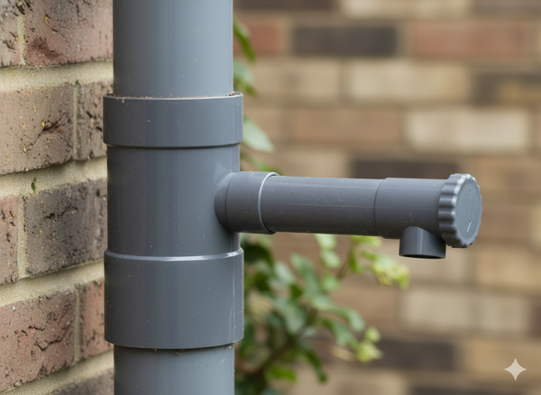 RAINWATER COLLECTOR GRAY 100 MM