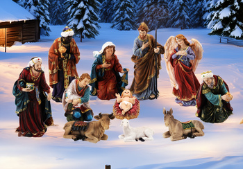 ZESTAW FIGUR BOŻONARODZ. 11 EL. DO 105 CM polyresin