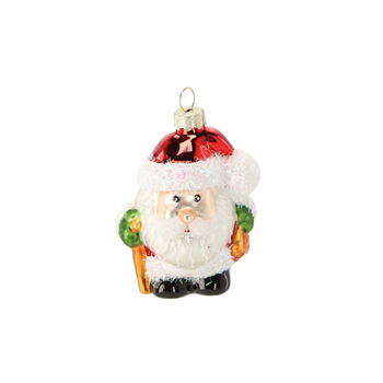 GLASS ORNAMENT - MINIATURE SANTA 6,3 x 4,6 x 8 CM