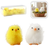 SET OF 10 CHICKENS YELLOW/WHITE