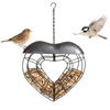METAL BIRD FEEDER FOR FAT BALLS - HEART 25 X 25 X 7 CM
