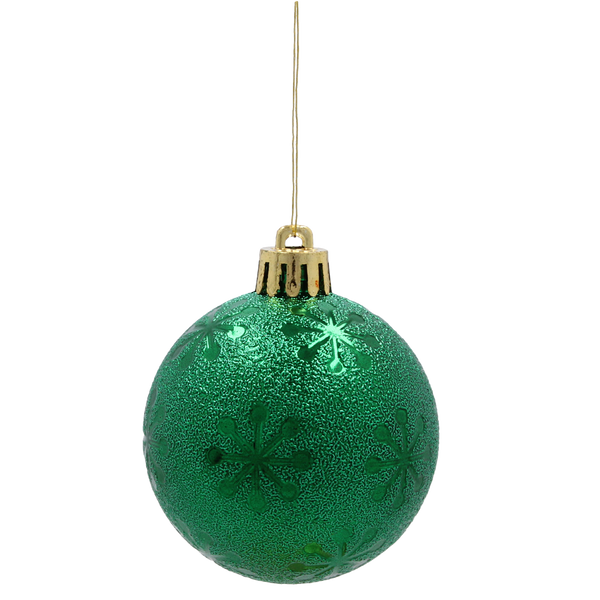 SET OF 6 BAUBLES 6 CM RED/GREEN/WHITE