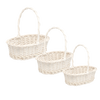 ZESTAW 3 KOSZYKÓW RATTANOWYCH Z RĄCZKĄ – BIAŁY