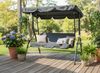 HUŚTAWKA OGRODOWA 170 x 110 x 153 cm ANTRACYT BEZ PODN. Z PODSTAWKAMI NA KUBEK 