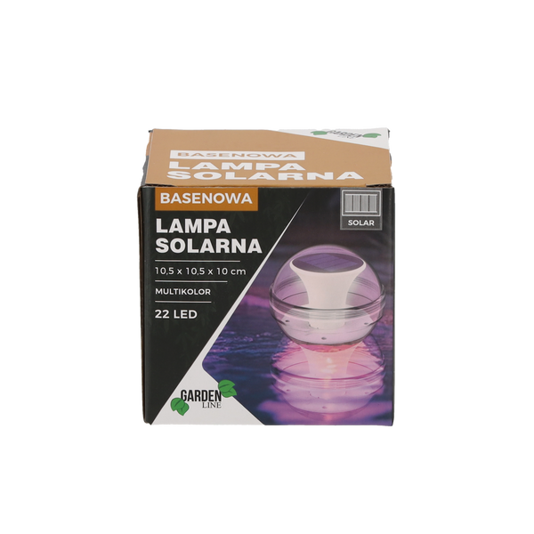 SOLÁRNA LAMPA 10,5 x 10,5 x 10 CM BAZÉNOVÁ 22 LED MULTIKOLOR *6148