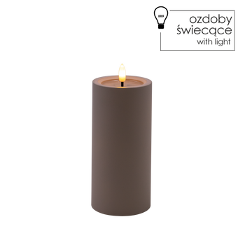 LED CANDLE GREY 7 X 15 CM