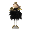 ANGEL IN BLACK DRESS WITH FUR 31 CM LED