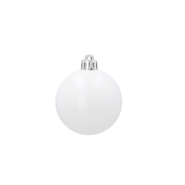 SET OF 16 BAUBLES 6 CM WHITE