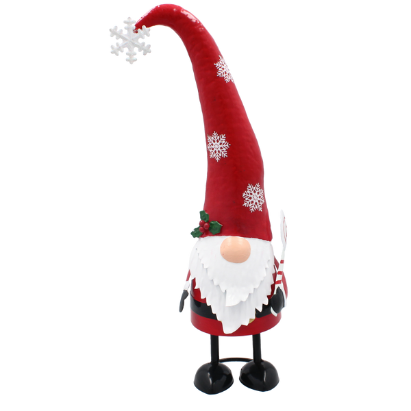 CHRISTMAS DECORATION - METAL GNOME WITH LONG HAT 19 x 11 x 37.5 CM