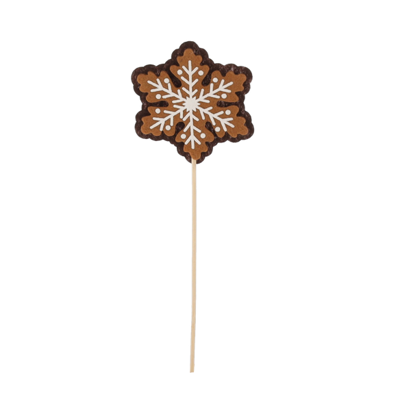 CHRISTMAS DECORATION - GINGERBREAD ON STICK MIX DESIGNS 8 x 8 CM