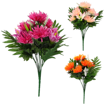 ARTIFICIAL BRANCH - LILES AND CHRYSANTHEMUMS ASSORTED COLOURS