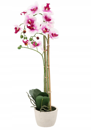 UMELÝ KVET - ORCHIDEJ BIELO-RŮŽOVÁ 70 CM balenie=2 ks *4771