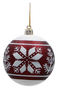 SET OF 6 CHRISTMAS BAUBLES DARK RED 8 CM