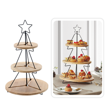 3-TIER BAMBOO-METAL TREE TRAY 28X45 CM