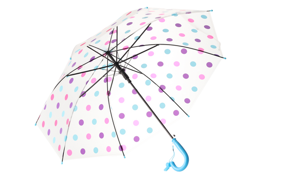 PARASOL PÓŁAUTOMAT. KLASYCZNY MAŁY KROPKI MIX KOLORÓW dia 83 CM opak=12szt *4316