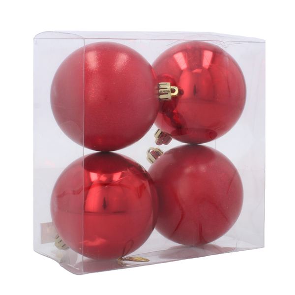 KPL. 4 BOMBEK 8 CM ČERVENÝ/ZLATO/SILVER *2907