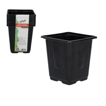 SET OF 9 PLASTIC POTS 9 X 9 X 10 CM