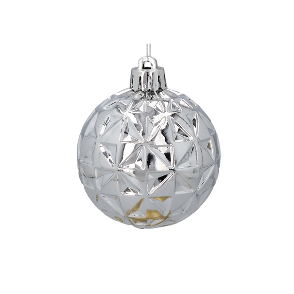 SET OF 6 BAUBLES 6 CM RED/GOLD/SILVER