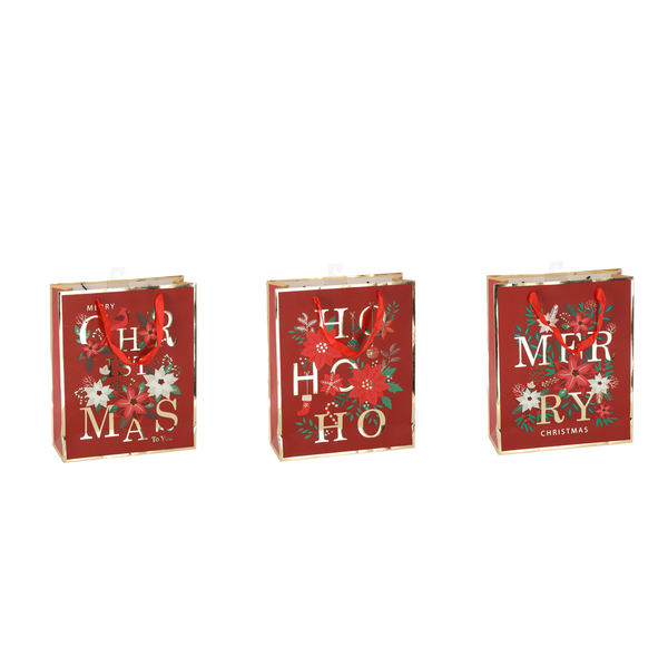 CHRISTMAS GIFT BAG "CHRISTMAS TO YOU" 18 x 24 x 8 CM MIX DESIGNS