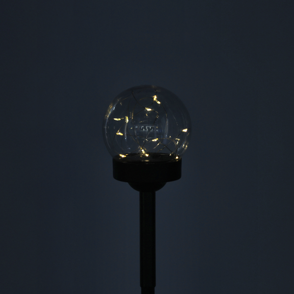 LAMPA SOLARNA CALIA 10 x 10 x 33 CM CZARNA DYMIONA / CZARNA TRANSPARENTNA CIEPŁY BIAŁY disp=12 szt *4283