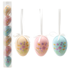 SET OF 6 EASTER EGGS 6 CM WITH FLOWERS MIX DESIGNS TUBE