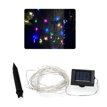 ŁAŃCUCH ŚWIETLNY SOLARNY DŁ. 1,5 + 9,9 M 100 LED MULTICOLOR *3262