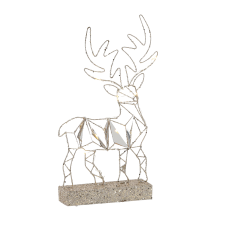 CHRISTMAS DECORATION - LED REINDEER STANDING 38 CM GEOMETRIC
