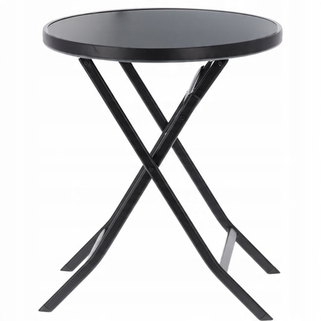 FOLDING ROUND TABLE 60 x 70 CM BLACK