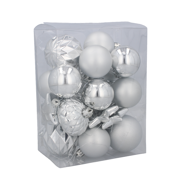 KPL. 23 ORNAMENTE ROȘU/ARĂMIE/SILVER MIX DE MODELE *7498