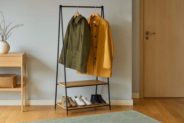 WIESZAK STOJĄCY Z 2 PÓŁKAMI 80 x 40 x 160 CM *1166