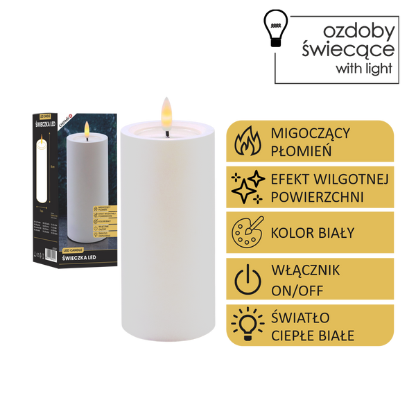 CANDLE LED ALB 7 X 15 CM *9421
