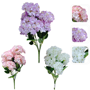 CULOARE MIXTĂ DE HORTENSII RAMĂ ARTIFICIALĂ - BUCLE 24 buc *3382