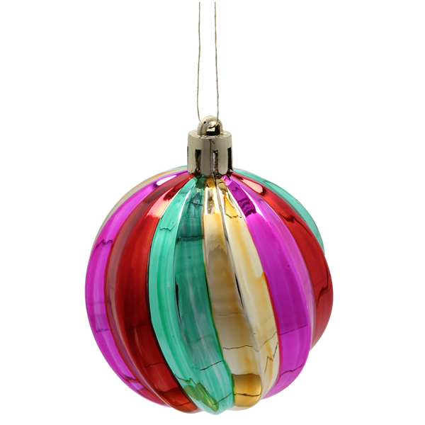 SET OF 6 CHRISTMAS TREE ORNAMENTS - PUMPKIN MIX OF COLORS 6CM