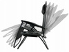 FOLDING GARDEN LOUNGER WITH STAND, POCKET, BLACK WITH GRAY CUSHION