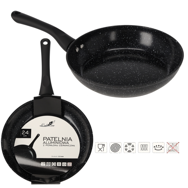 TIGAIE DIN ALUMINIU 24 CM 2,5 MM CU ACOPERIRE CERAMICĂ (INDUCȚIE) *6405