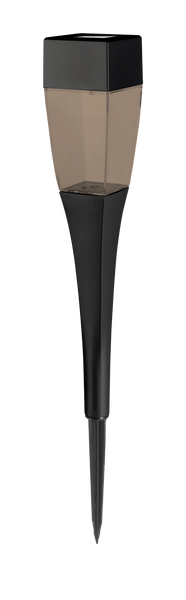 SOLÁRNÍ LAMPA NEDA 4,9 x 4,9 x 38 CM STŘÍBRNÁ PRŮHLEDNÁ/ ČERNÁ DYMOVÁ STUDENÁ BÍLÁ disp=24ks *4269