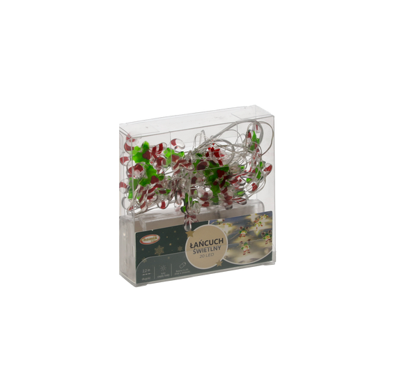 ŁAŃCUCH ŚWIETLNY LED CUKIERKI 20L NA BATERIE opak=20szt *2199