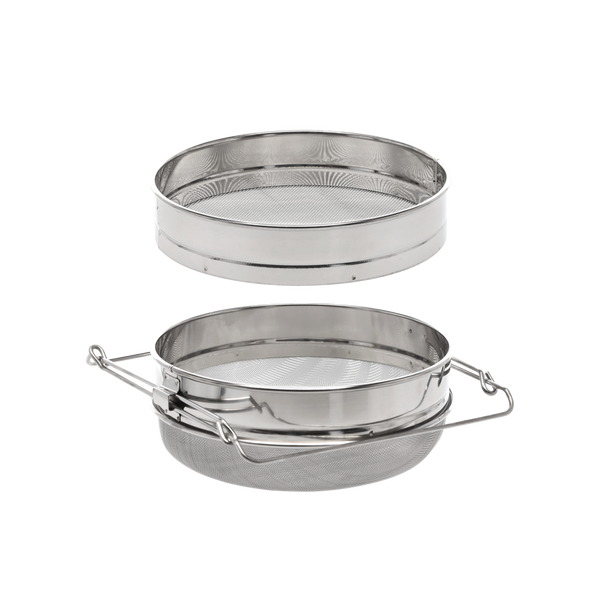 STAINLESS STEEL DOUBLE HONEY STRAINER 24 CM