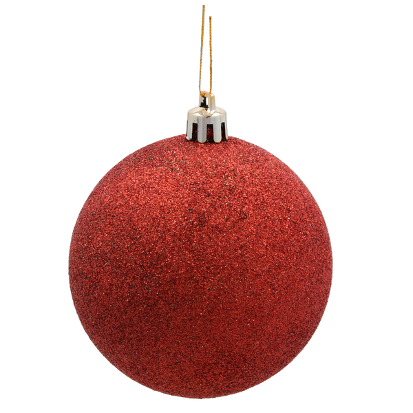 SET OF 36 CHRISTMAS BAUBLES RED, GOLD, SILVER 8 CM IN RED BAG