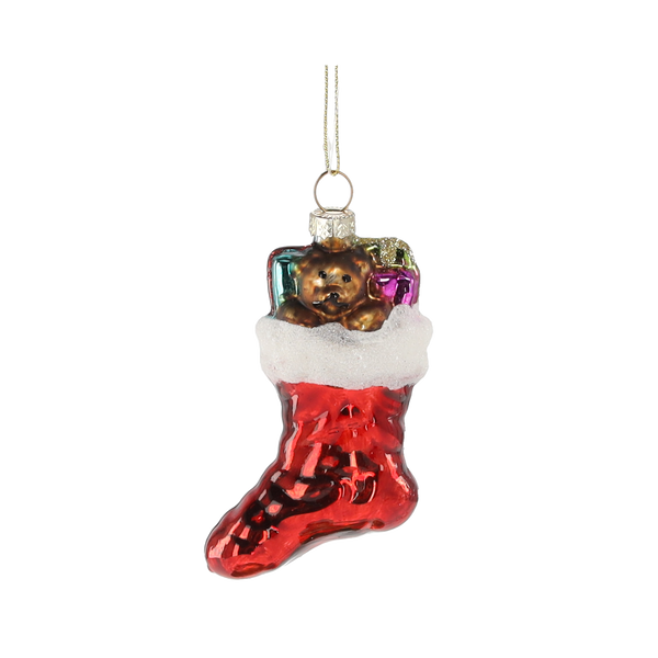 SKLENĚNÁ OZDOBKA - ČERVENÝ KALHOTOVÝ PŘÍVESK 5 x 3,4 x 9 CM balení=6ks *2003