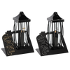 Candle holder 39CM Gracja large plate large + LED black gold/silver package=2pcs*7630