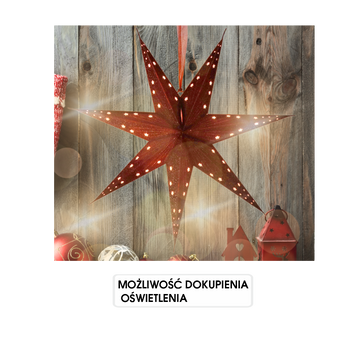 GWIAZDA DEKORACYJNA PAPIEROWA 60 CM BORDOWA opak=12 szt *9133