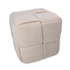 WOVEN CUBE POUF 40 X 40 X 40 CM CREAM