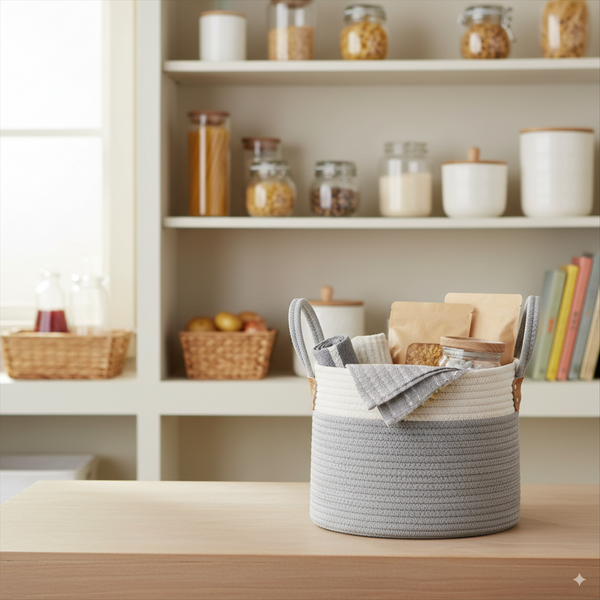 ROUND BASKET GREY SIZE S