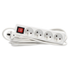 EXTENSION CORD POWER STRIP WITH SWITCH 4 SOCKETS 5 M WHITE