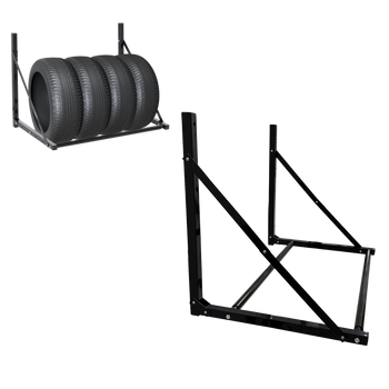 ZAVĚŠENÝ REGÁL NA PNEUMATIKY NOSNOST DO 100 KG 56 x 50 x 80-120 CM *5196